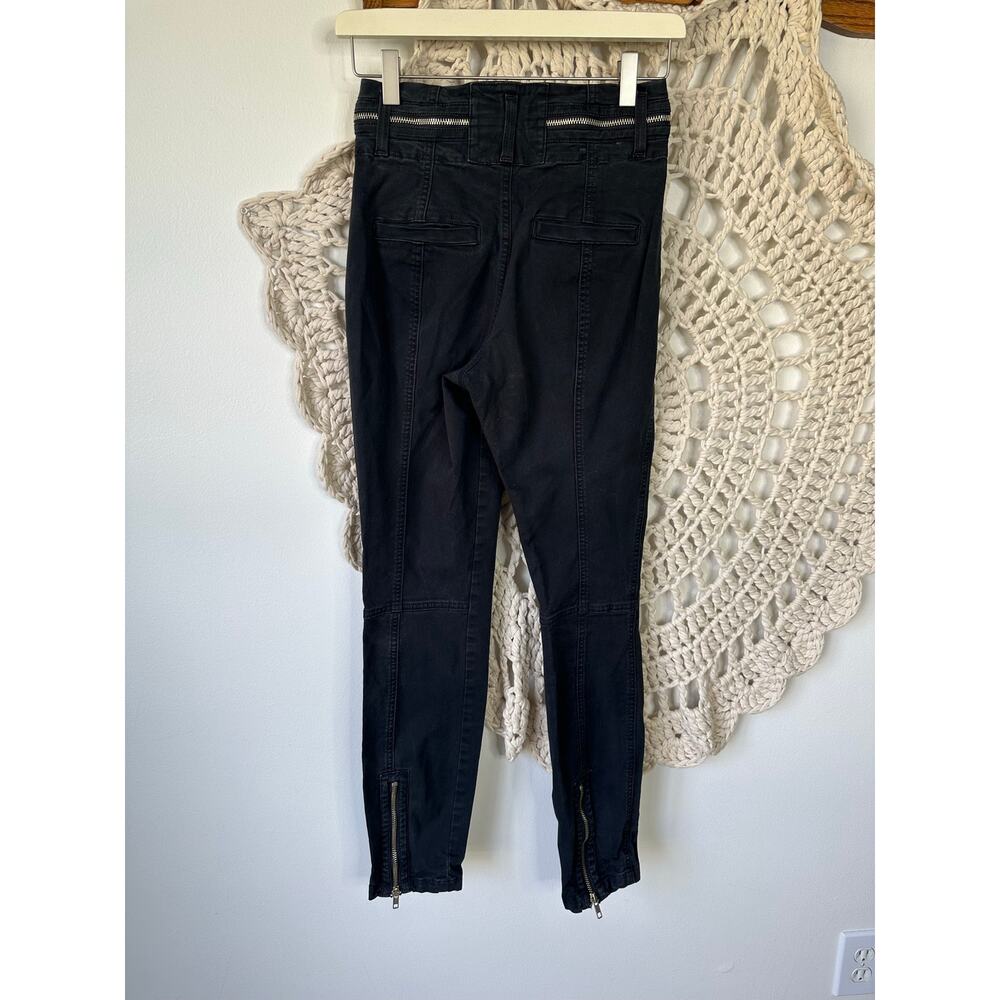 A.L.C Rowan Moto Zipper Button Fly High Rise Skinny Pants Size 2 - Picture 3 of 5
